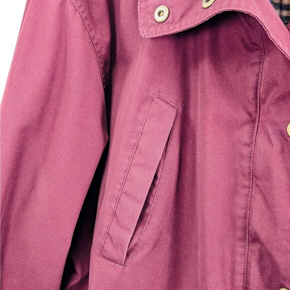 Vintage 90s Eddie Bauer Wool Lined Chore Coat Utility Parka Maroon Red Large EUC - Picture 6 of 16